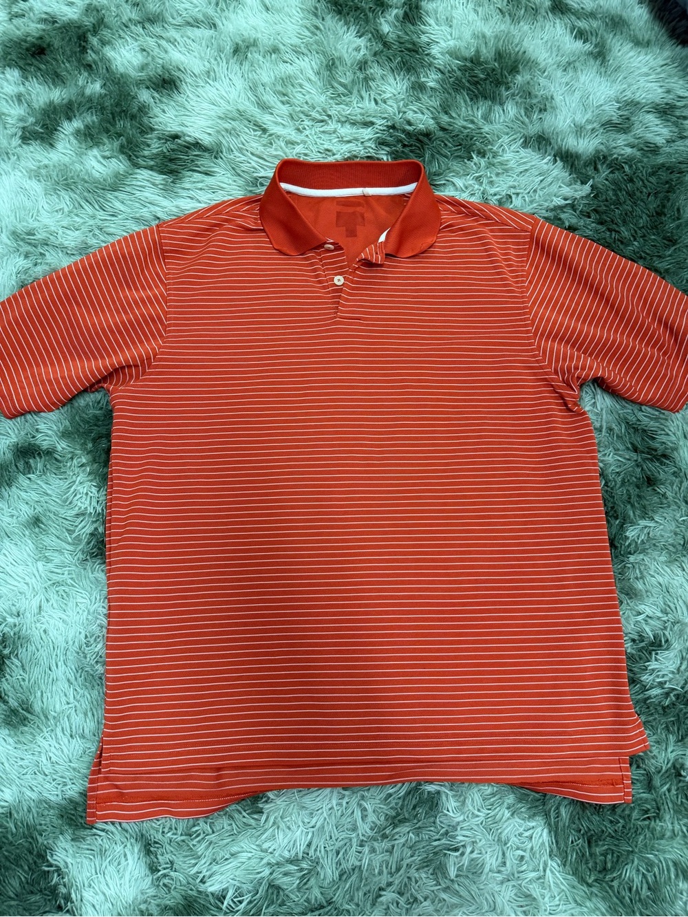 adidas Orange Striped Polo Shirt